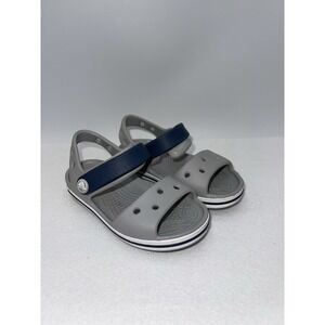 Crocs Crocband Grey Navy Adjustable Open Toe Sandal Toddler C7 Water Resistant